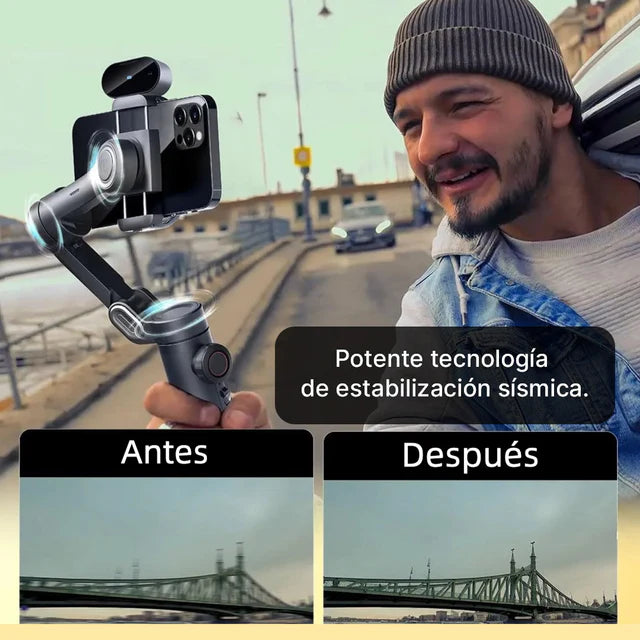 Tripie Universal con Soporte Estabilizador para Teléfono Móvil