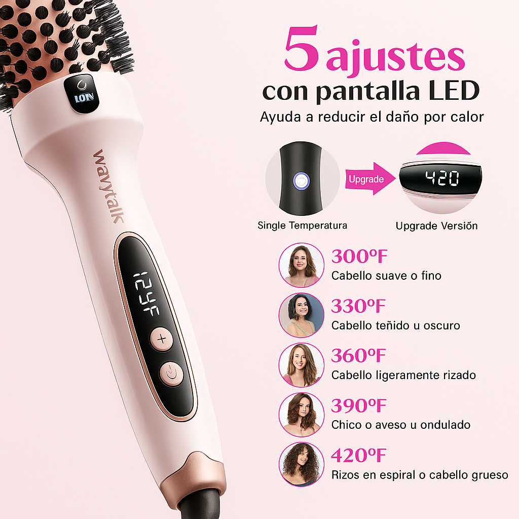 Wavytalk Cepillo 1.5'' – Brushing Perfecto, Rosa Sakura, Menos Daño